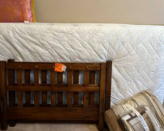 Twin headboard and footboard.  Comes with mattress and  rails.  
