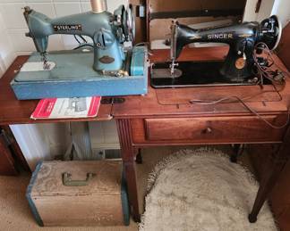 Two vintage sewing machine. 