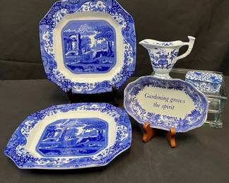 012 Spode Blue White Mementos Trinket Dish Spode Blue Creamer. Takahashi Jewelry Box.