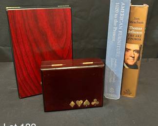 Antique Travelers Cigar Box, Polish Wood Card Box, Book