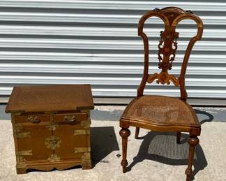 Asian Style Vintage Low Chest Antique Chair.