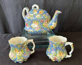 CHINTZ China Tea Pot Cups 3pcs