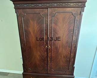 Henkel Harris Chippendale Mahogany Tv Armoire Cabinet