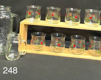 Mason Jar Pitcher Rose Glassware