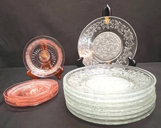 Pink White Anchor Depression Plates 