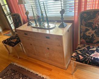 Matching blond burl wood buffet/sideboard which is extendable.  $295