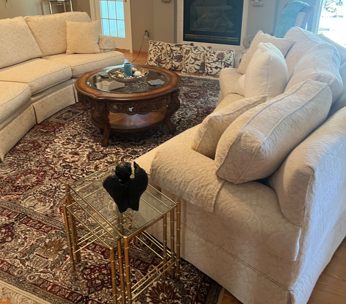 Two Smith Brothers Conversation Sofas, like new.  