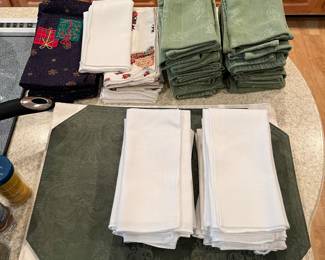 Selection of table linens.