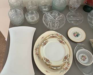 Large selection of quality china, porcelain and glassware, including Homer Laughlin, Diamond, Lucru Manual, and others.