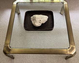 Brass coffee table by Ethan Allen.