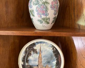 Vase by Andrea by Sadek; Salisbury Cathedral plate by Fenton China Co.