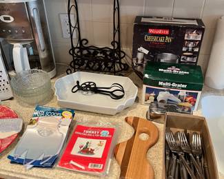 Large selection of cookware and cooking accessories.