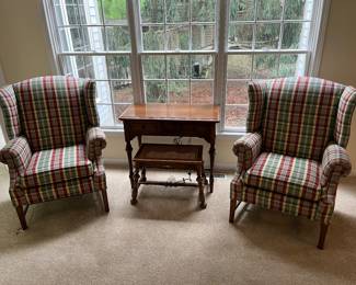 Two upholstered easy chairs by Clayton Marcus, both in very good condition.