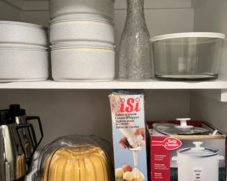 Cookware, food storage containers, misc. kitchen.