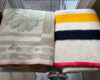 Wool blankets by Tetem (left) and Trapper Point (right).