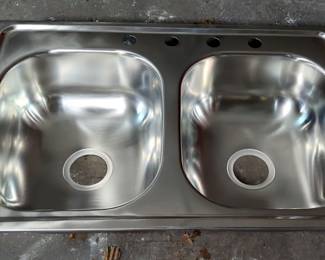 Stainless Steel Sink Drop In Sink, Unknown Brand, 8" x 33" x 22"