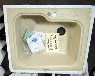 The Swan Corp. Swanstone Sink, Bermuda Sand, Model KSSB-2522, 10.5" x 25.25" x 22"
