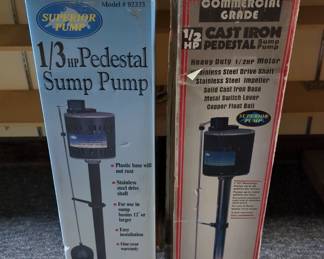 Superior Pump 1/3 HP Pedestal Sump Pump, Model 92333, And Cast Iron Pedestal Sump Pump Model 92551