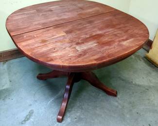 Oval Pedestal Dining Table, 30" x 48" x 42", Includes 15" Leaf
