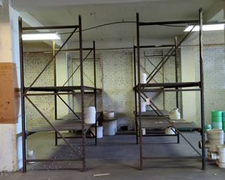 Heavy Duty Pallet Racking Including 78" Uprights, Qty 2, 12' Cross Braces, Qty 4, 10' Uprights, Qty 6, And 8' Cross Braces, Qty 16