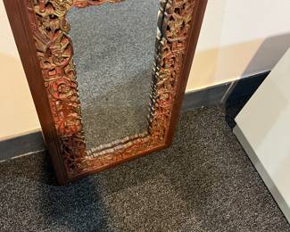 Wood Carved Chinese Mirror