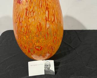 Kosta Boda Engman Signed Art Glass Vase