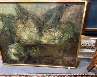 Signed Peter Artens Oil Painting 1962 Coliflores