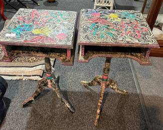 Hand Painted Side Tables Set