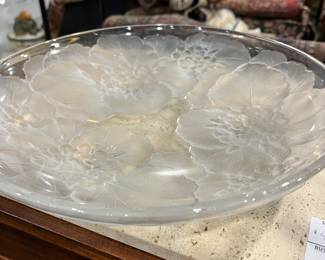 Frosted Large Flower Design Serving Plate