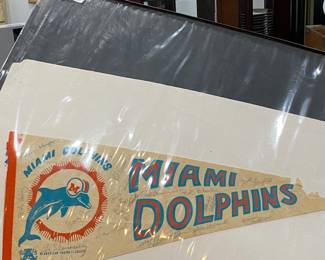 Multiple Signed Signature Vintage Dolphins Football Pendant