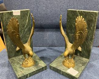 Marble & Brass Vintage Eagle Bookends