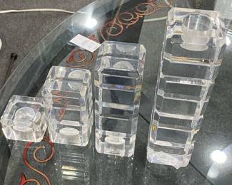 Lucite Candle Votive Set
