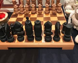 Large Wood Chess Set. Complete
