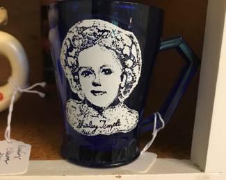 Shirley Temple Cobalt Glass Mug