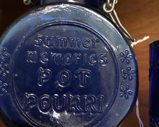 Cobalt Blue Jar "Summer Memories Pot Pourri"
