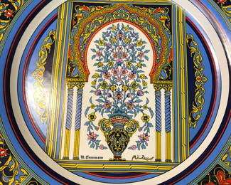 Mechanically Signed M. Mohamed Temman Bowl.  History: Curator of the Museum of the Classic and Moslem Antiquities of Algiers in 1963.  Mohamed Temmam 1915-1988