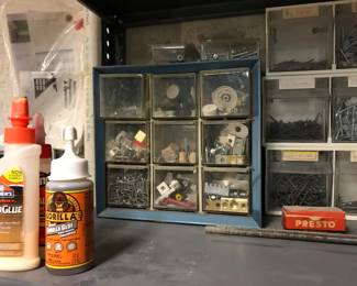Misc hardware bins and glues