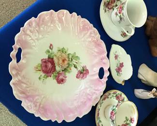 Germany Double handle Platter, Cup and Saucer from England 