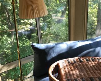 Brass floor lamp that swivels