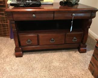Beautiful Media Cabinet with brushed hardware