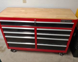 Large craftsman tool box on casters