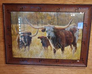 Longhorns framed picture