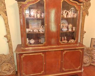 FRENCH CABINET WITH ORMOLU, CHINESE RED RUG