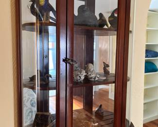 Curio wall cabinet 
Bird collection 