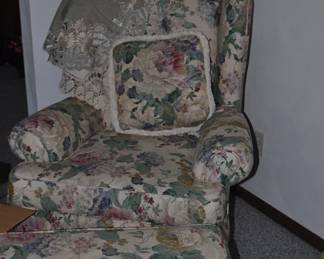 Wing chair and ottoman