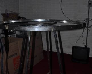 One of several clothing racks