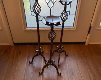 Wrought iron candle sticks