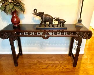 Chinoiserie carved console table