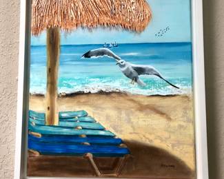 Coastal scene oils by Hackney