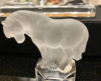 Vintage Goebel frosted crystal horse